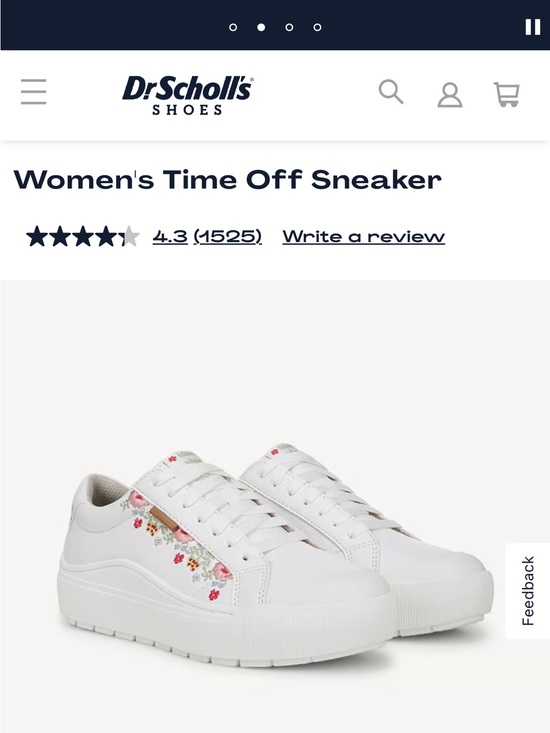 Dr. Scholl's Shoes - Dr. Scholl's White Platform Sneakers with Pink & Red Floral Embroidery